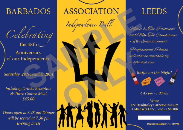 Colour Tickets | Leeds | Barbados Association Leeds