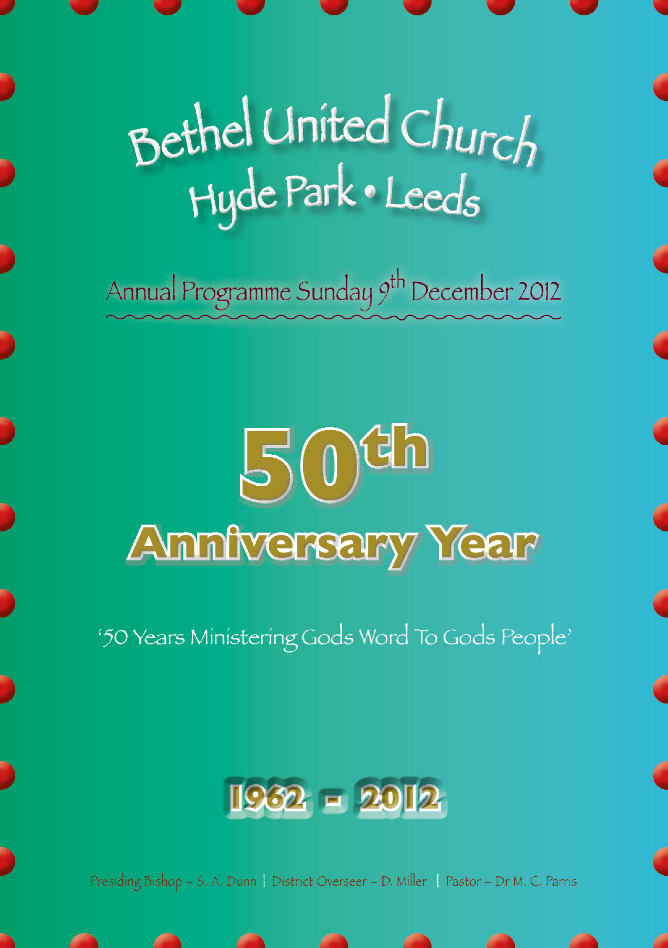 Booklets | Leeds | Bethel United Church 50th Anniversary